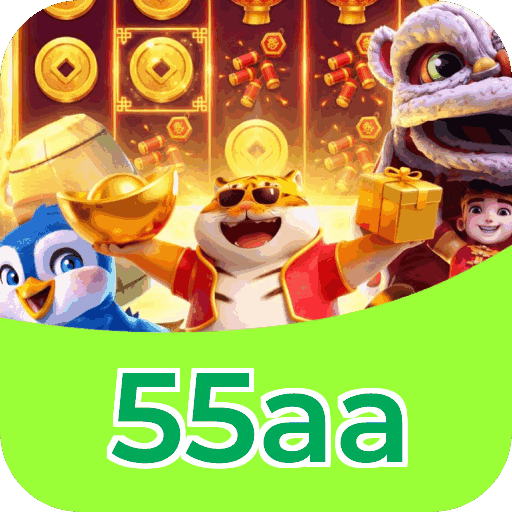 Plataforma 55aa mostrando interface moderna, jogos certificados e recursos de segurança licenciados
